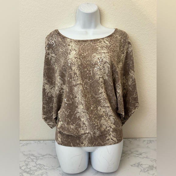 INC International Concepts Tops - INC International Concepts Blouse Womens XS Long Sleeve Boho Snake Print Top